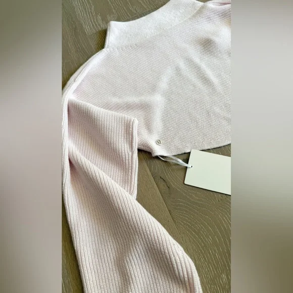 Lululemon Cotton-Blend Mockneck Knit Shrug Pink Size S NWT - Picture 5 of 7